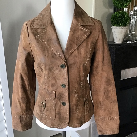 Scully Jackets & Blazers - SCULLY 100% Suede Leather Jacket MEDIUM Blazer Western Cowgirl Brass Buckles